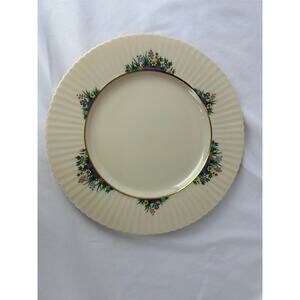 Lenox Rutledge Dinner Plate 10.5 Inch Floral Ivory Gold Trim Made in USA